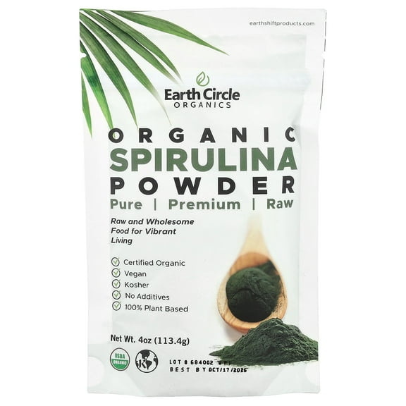 Earth Circle Organics Spirulina Powder, 4-Ounce