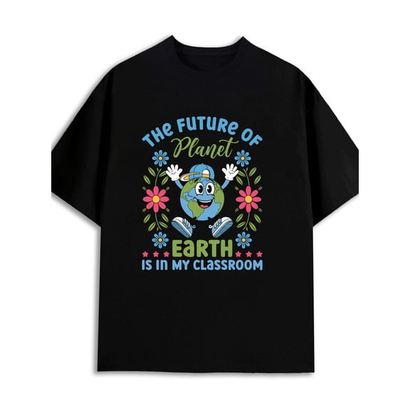 Earth Classroom Tee men's 180G 100% Cotton black Funny Unisex Shirt Graphic Tee tshirts Trendy Unisex Shirt Cotton tshirts Retro Unisex Shirt Graphic tshirts