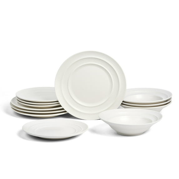 Earth & Clay Celeste 12-Piece Dinnerware Set Stoneware, Beige