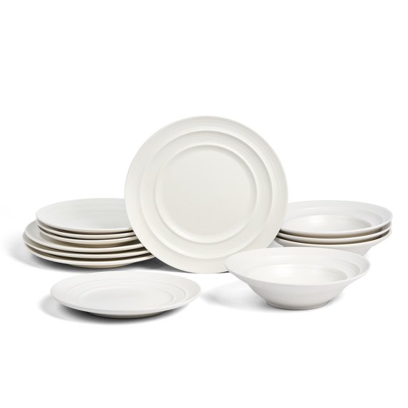 Earth & Clay Celeste 24-Piece Dinnerware Set Stoneware, Beige