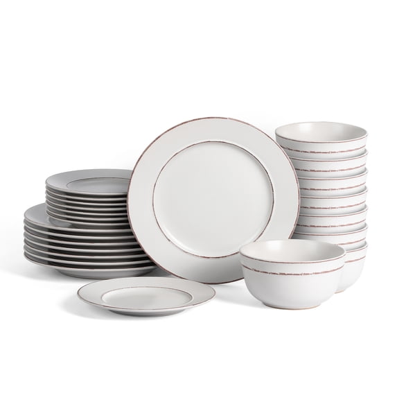 Earth & Clay Hazel 12-Piece Dinnerware Set Stoneware, Grey