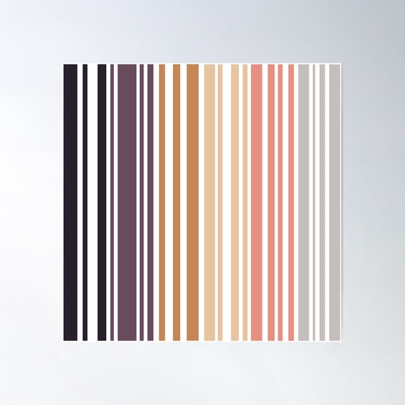 Earth Colored Pinstripes In Soft Murky Colors Poster Wall Art, Modern Wall Decor For Living Room Bedroom, 30x30 UNFRAMED