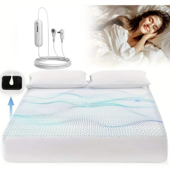 Earth Connected Bedding Grounding Sheet 95% Organic Cotton 5% Silver Fiber Fitted Bedding with Grounding Cord Machine Washable