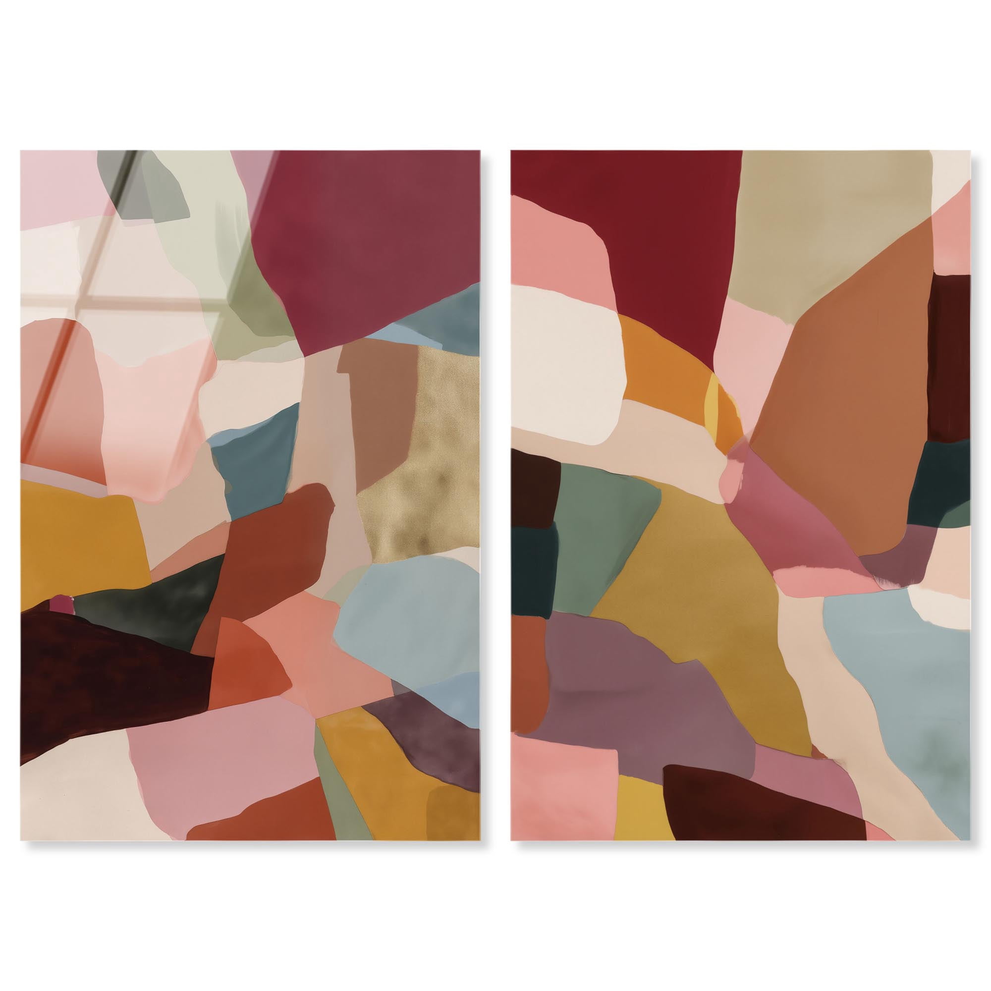 Earth Contours Duet Acrylic Print Modern Abstract Art Set by Art Remedy ...