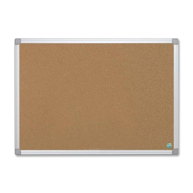 Natural Cork Bulletin Board with Silver Aluminum Frame, 24" x 36"