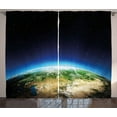 thumbnail image 1 of Ambesonne Earth Curtains 2 Panel Set, Russia from Space Sky, 108" x 84", Blue Green Pale Brown, 1 of 3