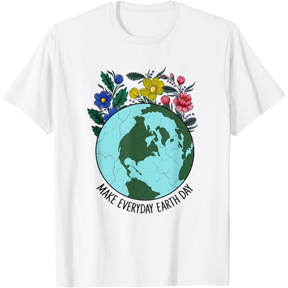 Earth Day 2023 Restore Earth Flower Art Save the Planet T-Shirt