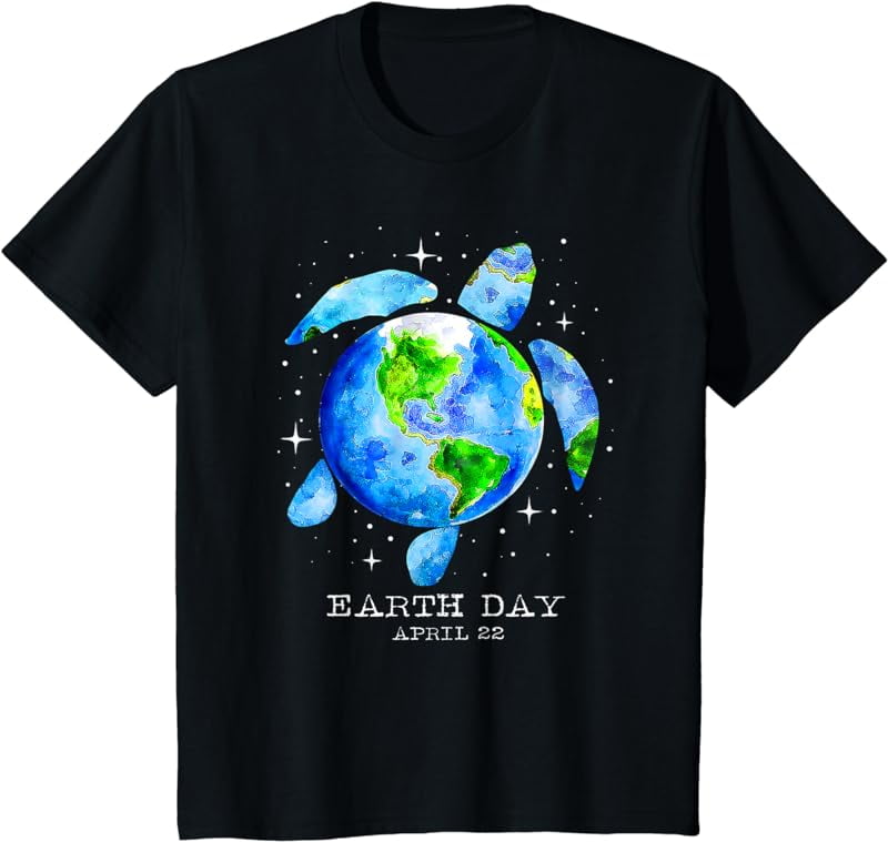 Earth Day 2024 Restore Earth Sea Turtle Art Save The Planet T-shirt 