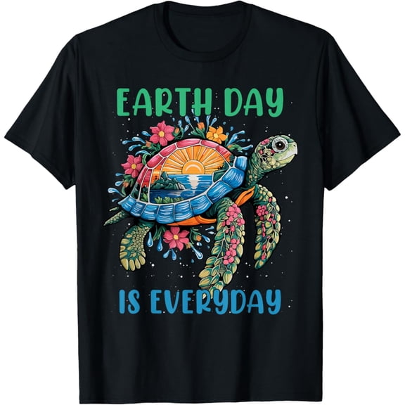 Earth Day 2025 Restore Earth Sea Turtle Art Save The Planet T-Shirt Gift for you - Men & Women Unisex T-shirt
