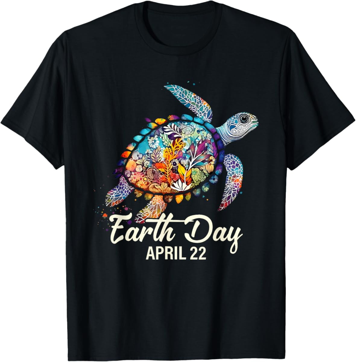 Earth Day 2025 Restore Earth Sea Turtle Art Save the Planet T-Shirt ...