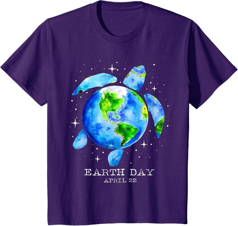 Earth Day 2025 Restore Earth Sea Turtle Art Save the Planet T-Shirt ...