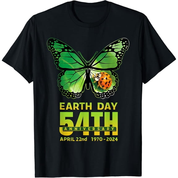 Earth Day 54th Anniversary With Butterfly For Men Women T-Shirt Gift for you - Men & Women Unisex T-shirt