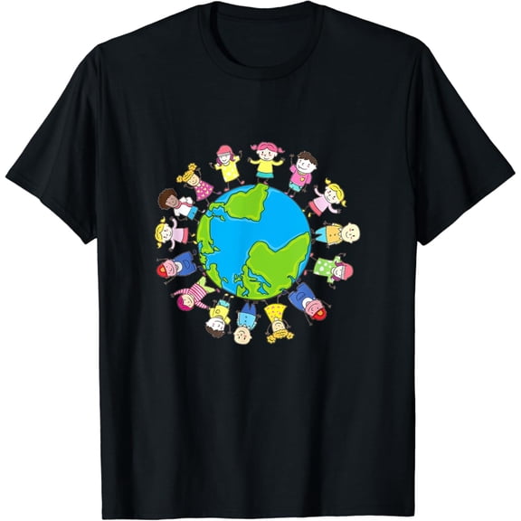 Earth Day Children Around the World Environmentalist T-Shirt T-Shirt Gift for you - Men & Women Unisex T-shirt