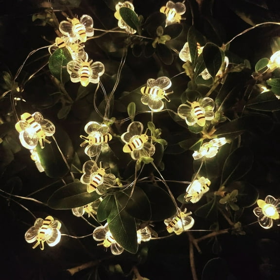Earth Day Clearance Bee Fairy String Lights, 10 Foot 20 LED, USB & Battery Operated 8 Modes with Remote Control for Wedding, Party, Festival, Indoor, Outdoor Decoration
