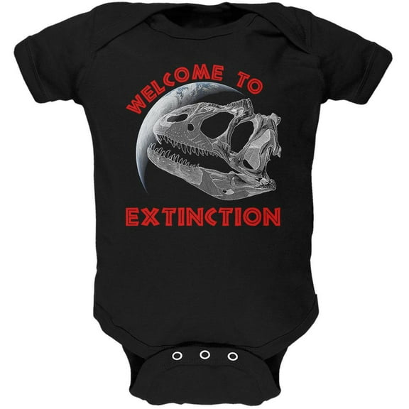 Earth Day Dino Dinosaur Fossil Welcome To Extinction Soft Baby One Piece Black 0-3 M