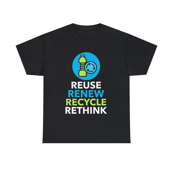 Earth Day Environmental Symbol Reuse Renew Rethink Environment Big and Tall Shirts for Men Plus Size