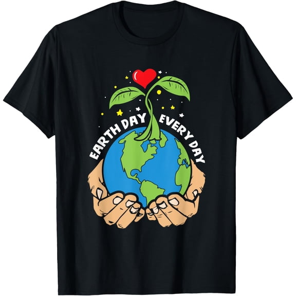 Earth Day Every Day - Climate Strike & Environmentalist Gift T-ShirtMen's and women's gift, black and white T-shirt, size: Extra large S-4XL