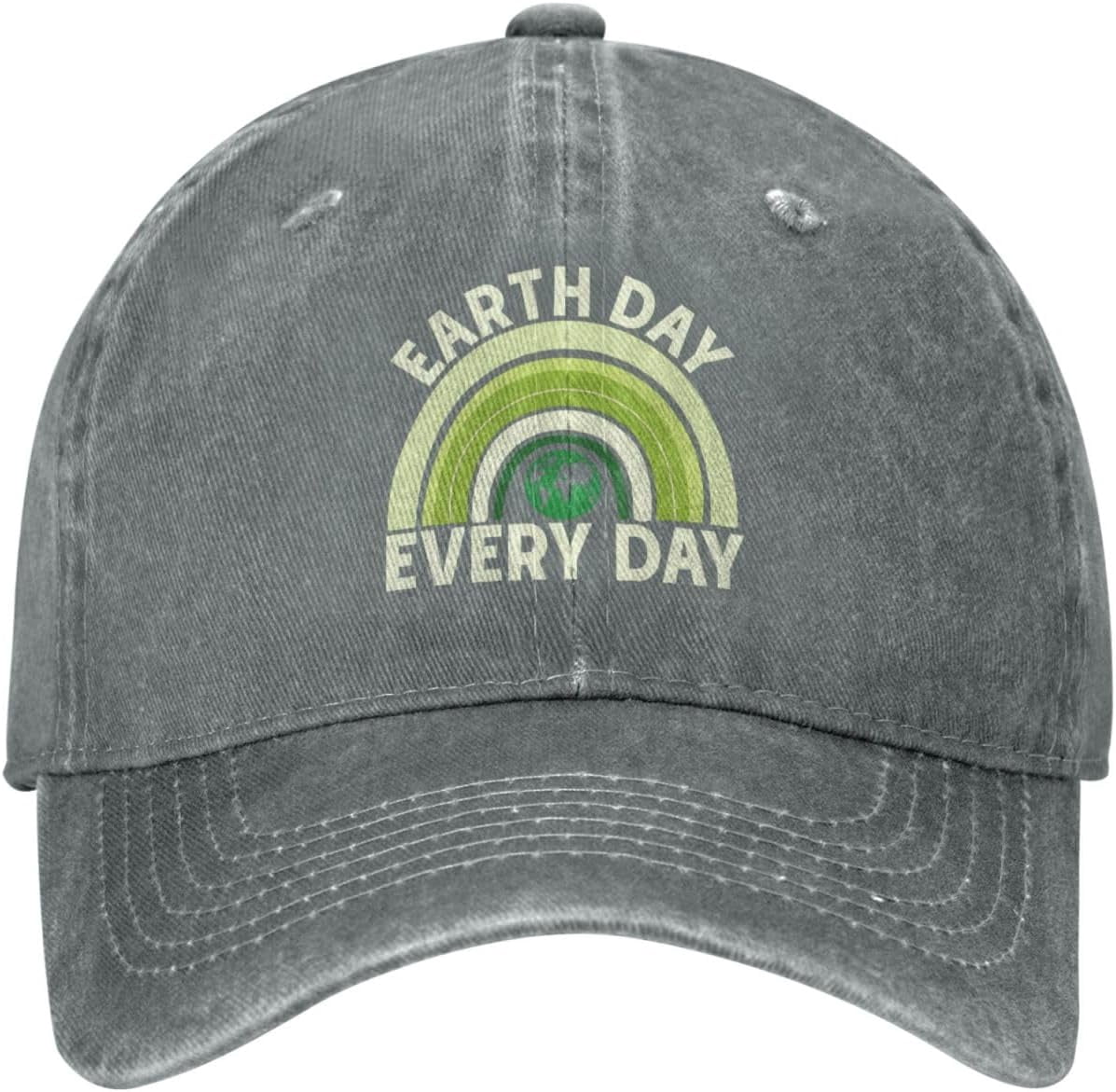 HHNLB 'Camping Hair Don't Care' Vintage Denim Baseball Cap | Unisex Adjustable Dad Hat, Cotton, Hook & Loop