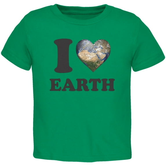 Earth Day - I Heart Earth Kelly Green Toddler T-Shirt - 2T