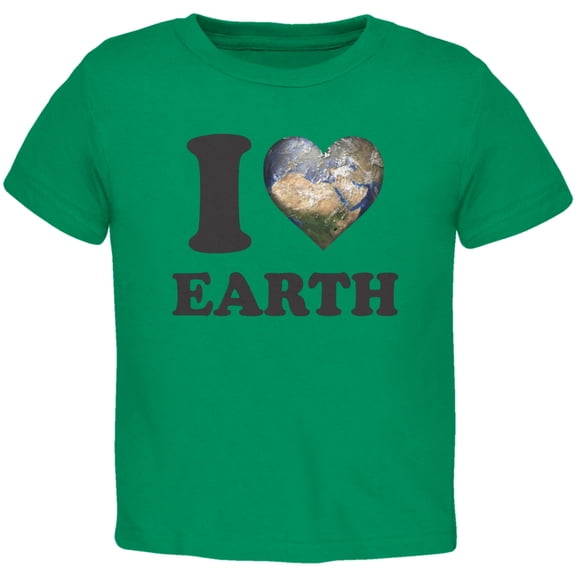Earth Day - I Heart Earth Kelly Green Toddler T-Shirt - 4T