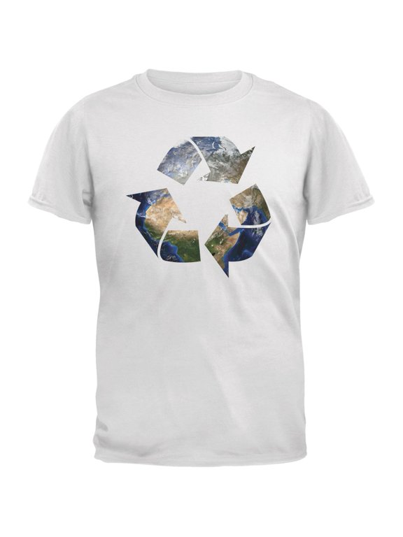 Earth Day - Recycle Earth White Adult T-Shirt - Large
