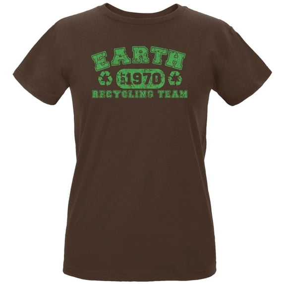 Earth Day - Recycle Team Women's Organic Chocolate T-Shirt - X-Large
