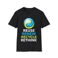 thumbnail image 1 of Earth Day Recycling Symbol Reuse Renew Rethink Recycle Mens Tshirts, 1 of 4