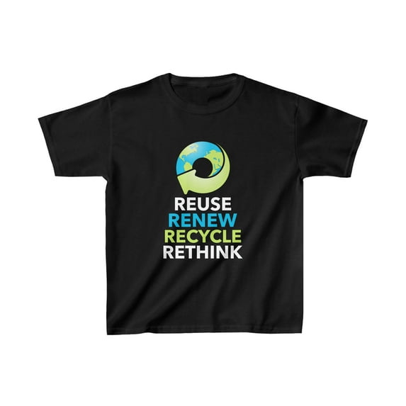Earth Day Recycling Symbol Reuse Renew Rethink Recycle Shirts for Boys