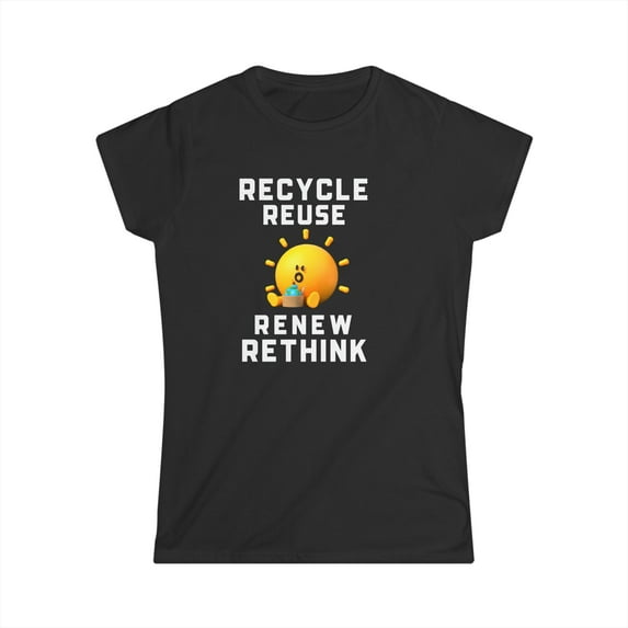 Earth Day Recycling Symbol Reuse Renew Rethink Recycle Shirts for Women