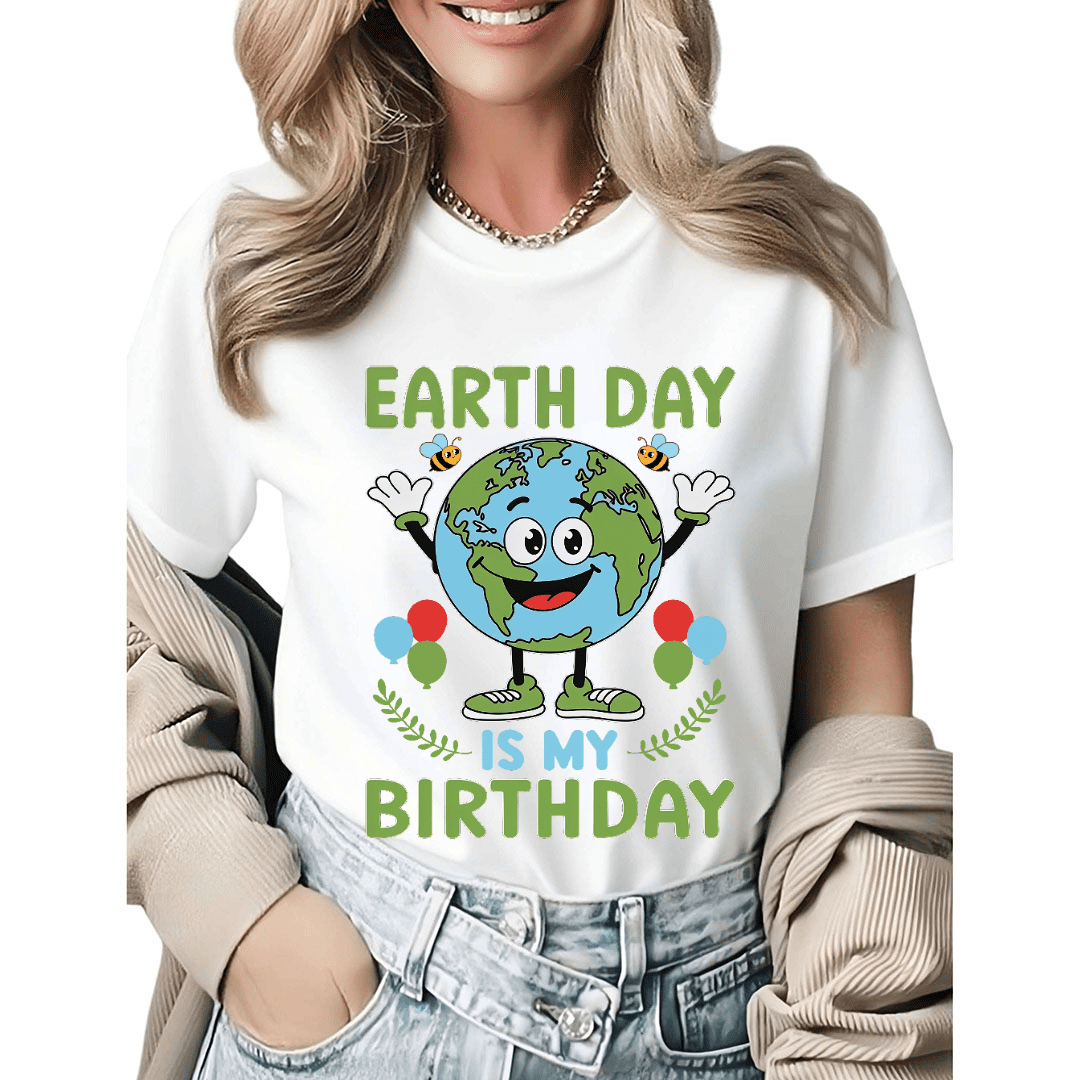 Earth Day Reduce Reuse Recycle Cute Earth Graphic Tees Womans Tshirt ...