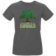 Earth Day - Rooted Tree Hugger Women's Organic Charcoal T-Shirt - Small