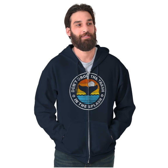 Earth Day Save Oceans Go Green Cute Unisex Fleece Graphic Zip Up Hoodie Brisco Brands 4X