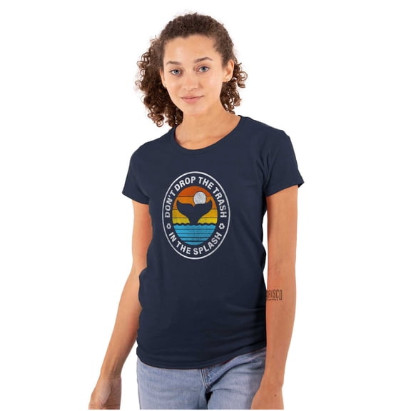 Earth Day Save Oceans Go Green Cute Womens Fitted Plus Size Graphic Tee Brisco Brands 2X