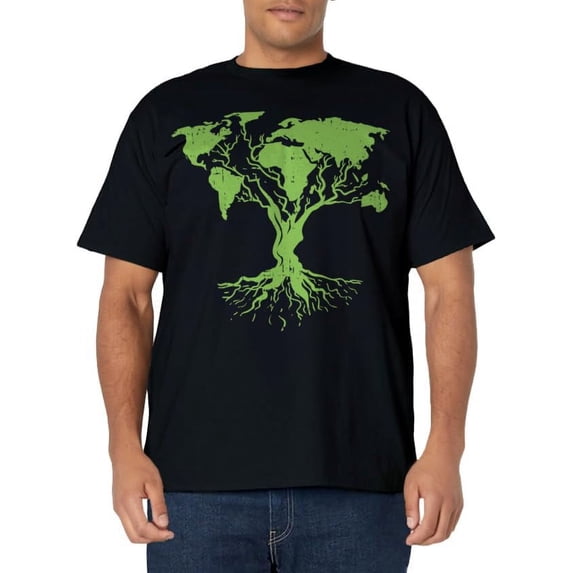 Earth Day Shirt Cute World Map Tree Pro Environment Plant T-Shirt