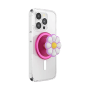 PopSockets Phone Grip for MagSafe, Magnetic Holder, Phone Stand, Hot Pink - Doodle Daisy Boca