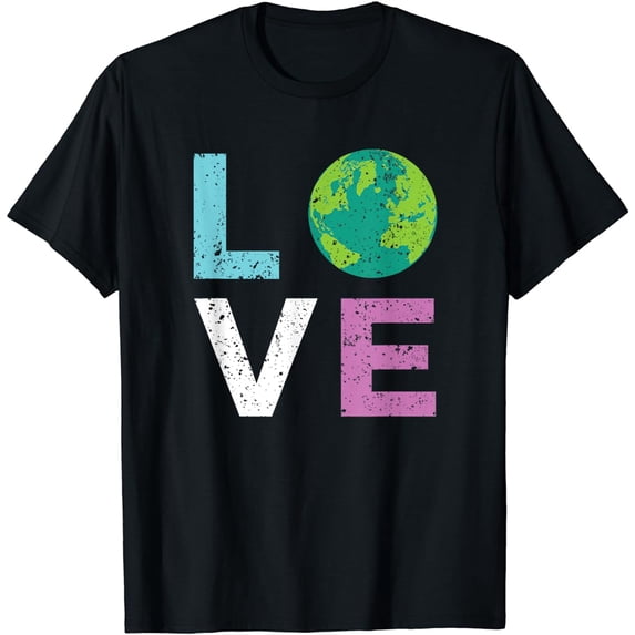 Earth Day T Shirt LOVE and the Earth Vintage Style T-Shirt