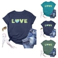 thumbnail image 1 of Earth Day T Shirts for Women 2026 Casual Short Sleeve Crewneck Love Letter Graphic Tees, 1 of 3