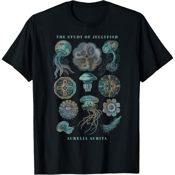 Earth Day The Study Of Jellyfish T-ShirtMen and women, White Black T-shirt, size: Extra large S-516XL