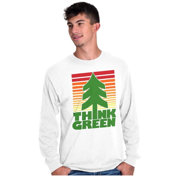 Earth Day Think Green Nature Lovers Plus Size Long Sleeve Graphic Tee Shirt Brisco Brands 3X