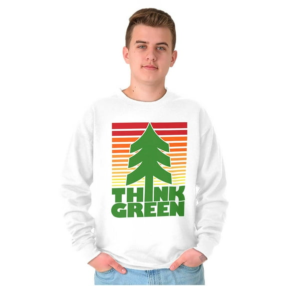 Earth Day Think Green Nature Lovers Sweatshirt for Men or Women Brisco Brands X