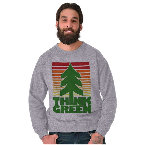 Earth Day Think Green Nature Lovers Unisex Plus Fleece Graphic Sweatshirt Brisco Brands 2X