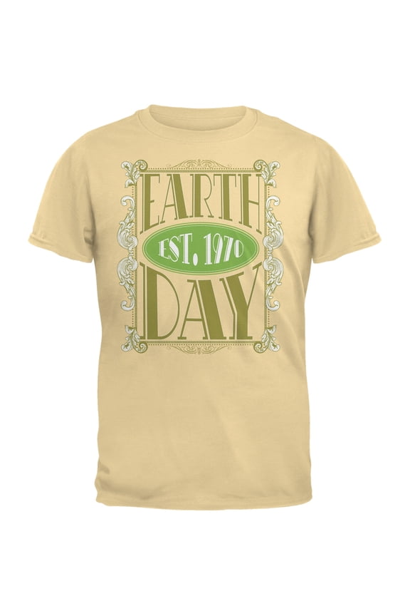 Earth Day - Vintage Earth Day Est. 1970 Adult Organic Yellow T-Shirt - X-Large