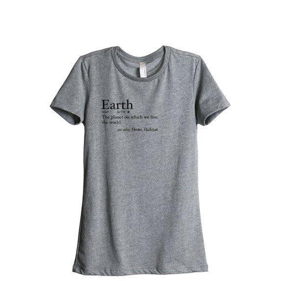 Earth Definition Women's Fashion Relaxed T-Shirt Tee Heather Grey Large