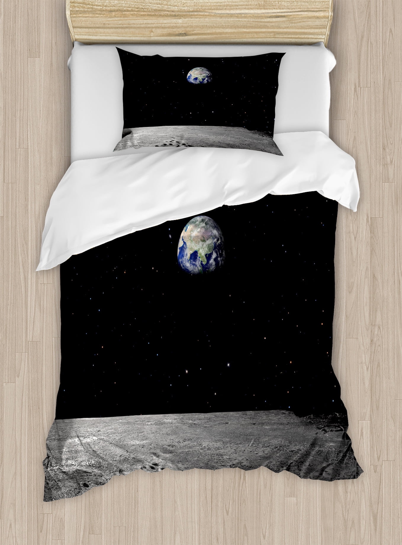 Earth Duvet Cover Set, Planet Earth As Seen from the Moon Outer Space ...