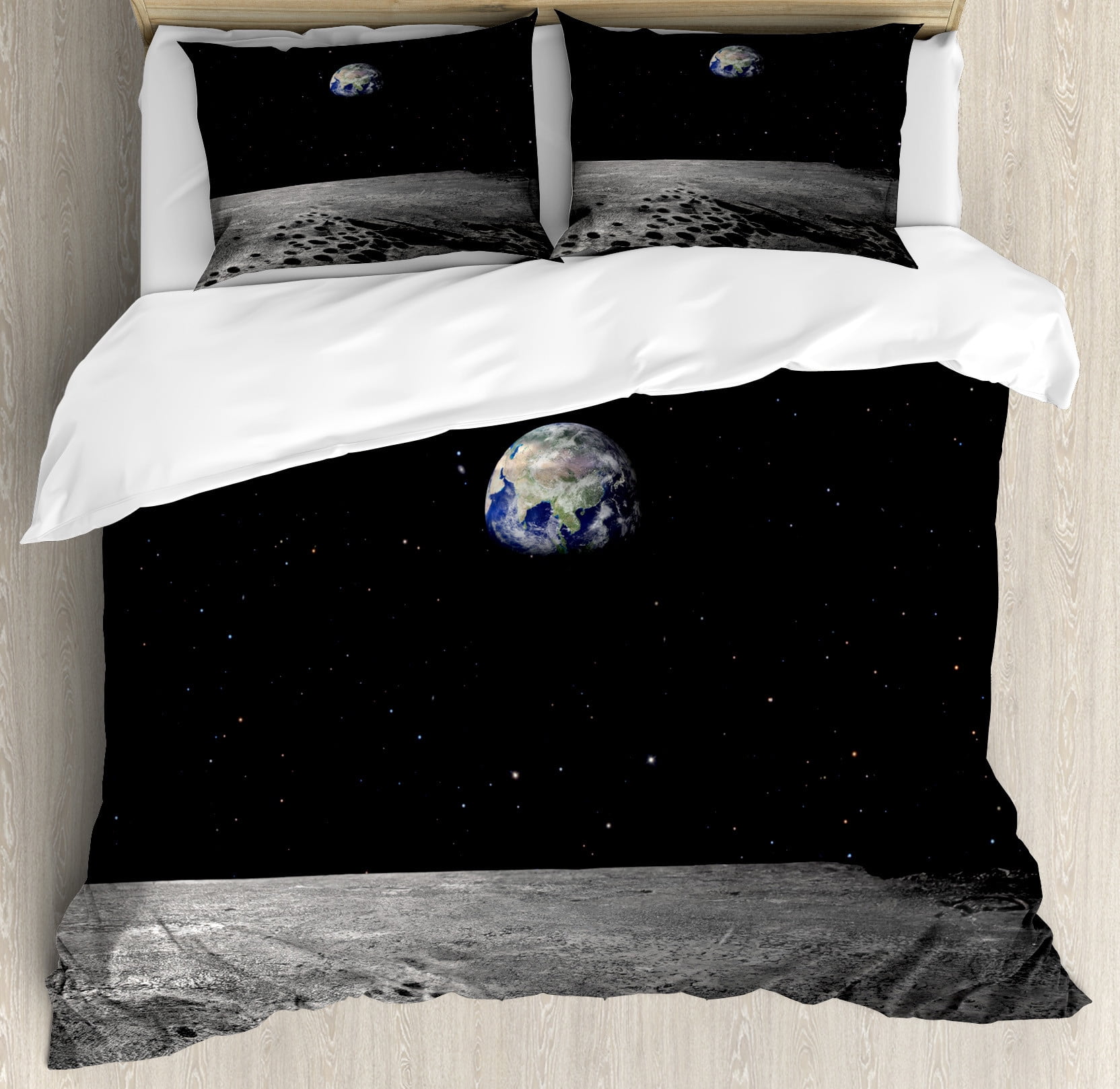 Earth Duvet Cover Set, Planet Earth As Seen from the Moon Outer Space ...