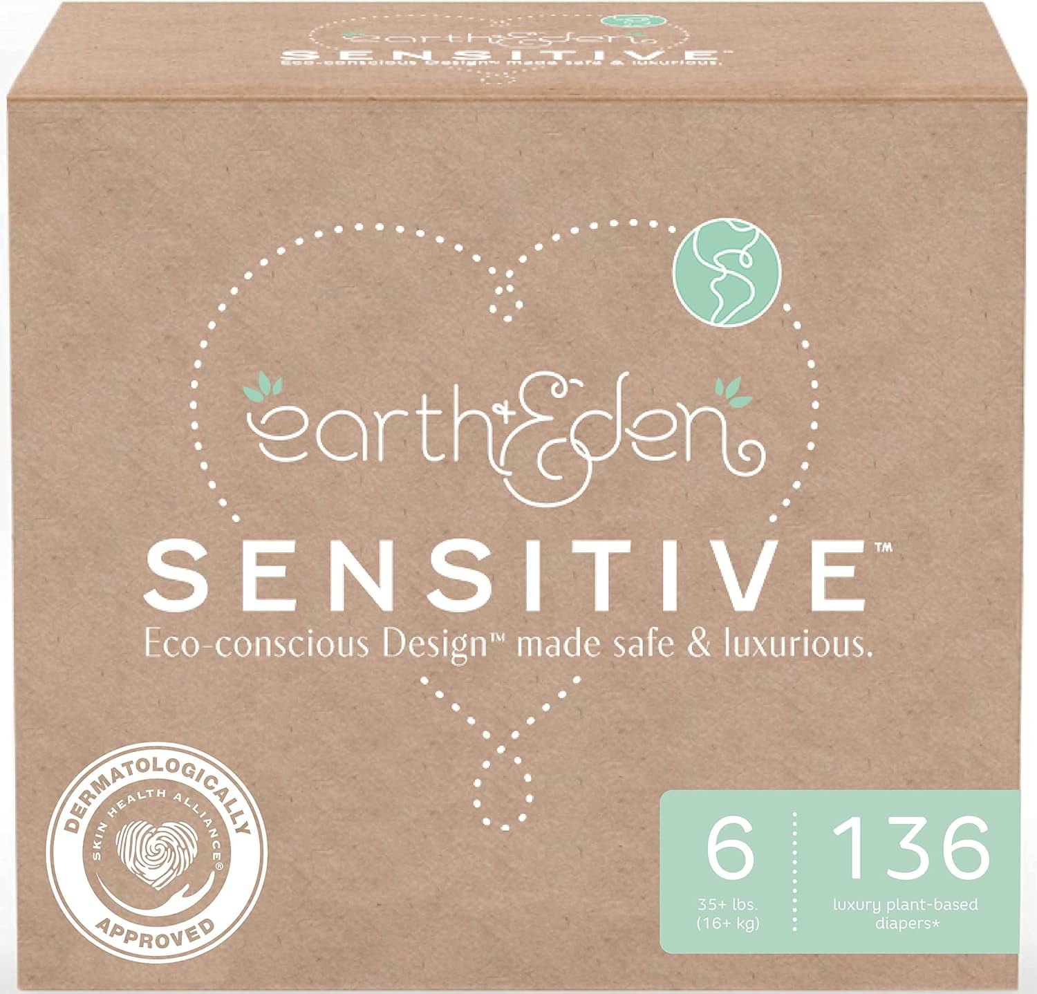 Earth & Eden Sensitive , EcoConscious & Hypoallergenic Diapers , Size