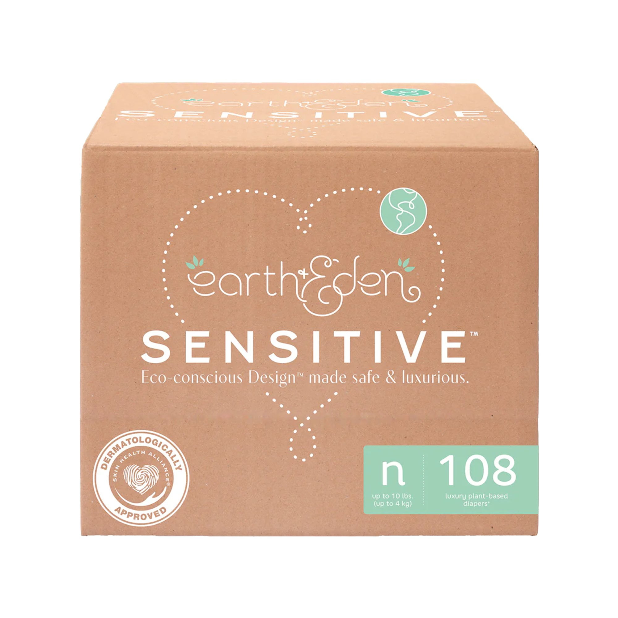Earth & Eden Baby Diaper Newborn, 0 to 10 lbs. 10008044, 108 Ct