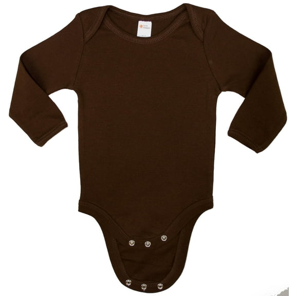 Earth Elements Baby Unisex Long Sleeve Bodysuit 12-18 Months Chocolate