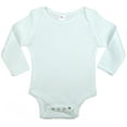 thumbnail image 1 of Earth Elements Baby Unisex Long Sleeve Bodysuit 12-18 Months White, 1 of 2