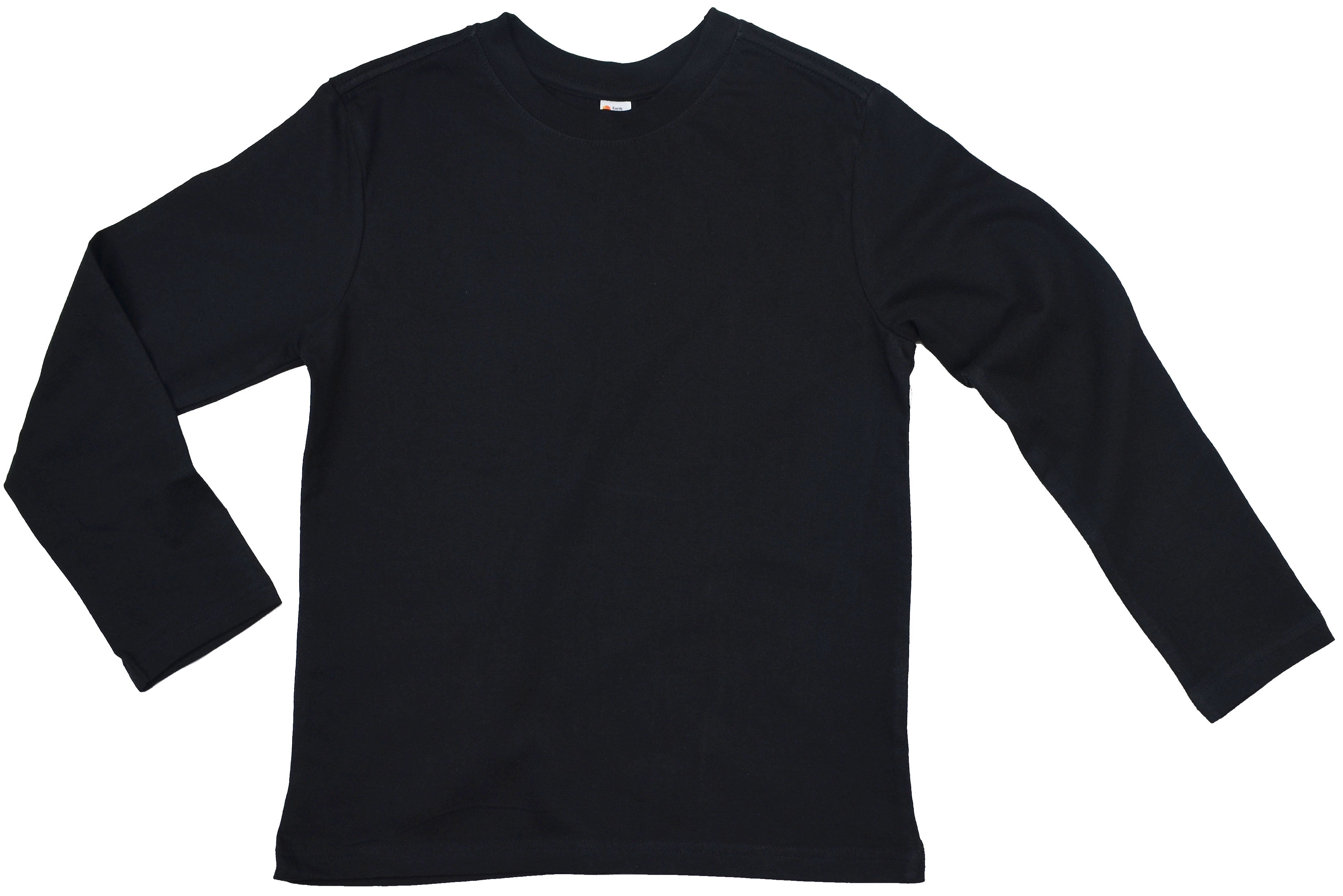Earth Elements Big Boys/Girls (Youth) Unisex Long Sleeve T-Shirt Medium Black